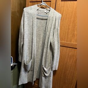 Gray Open Front Women's Sweater